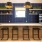 kitchen island with seating and coffee bar