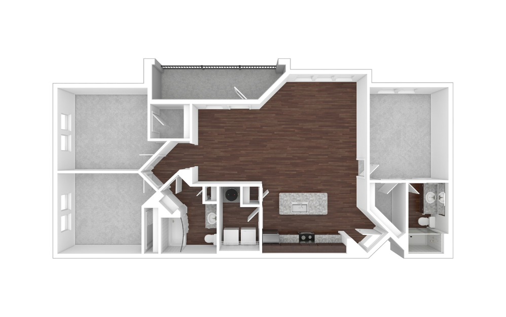 3D Unfurnished Floorplan -  C1
