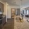 a kitchen with a marble countertop