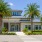 a building with palm trees